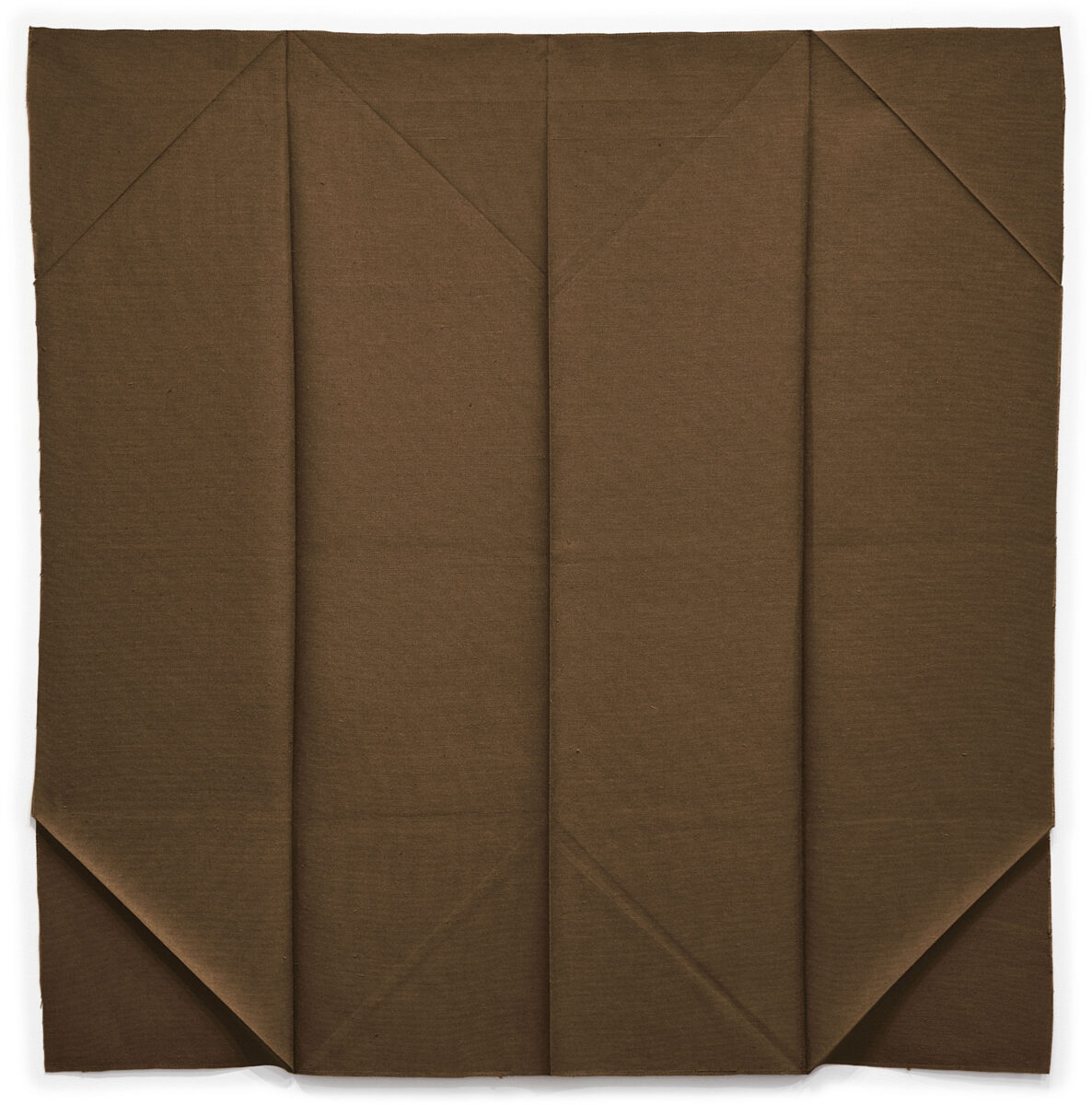 "Untitled [#35] (Folded linen, brown)" by Jo Sandman