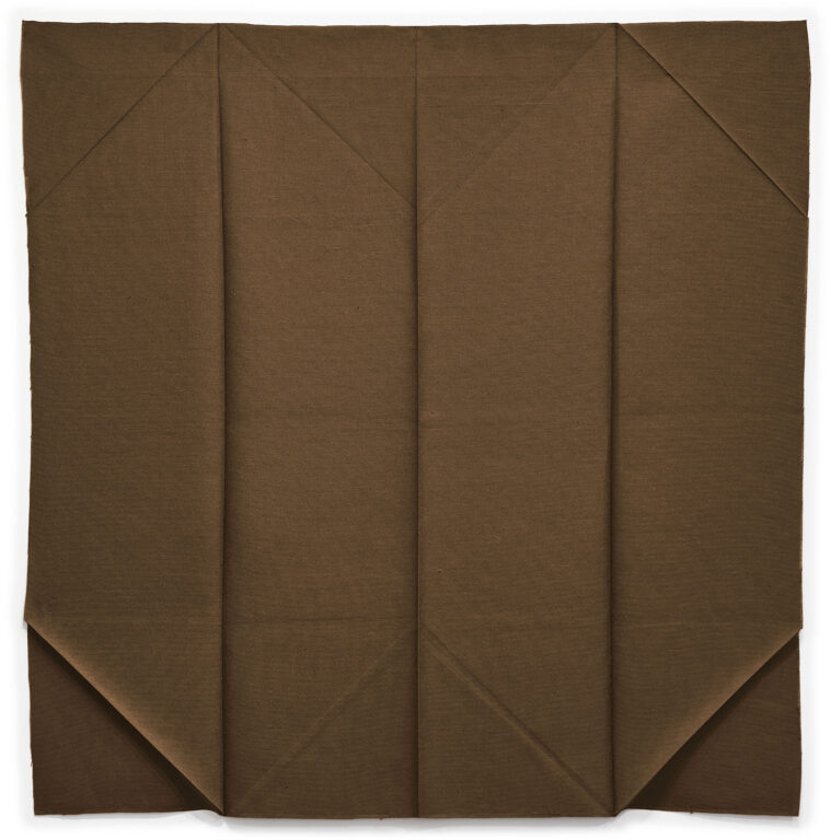 "Untitled [#35] (Folded linen, brown)" by Jo Sandman